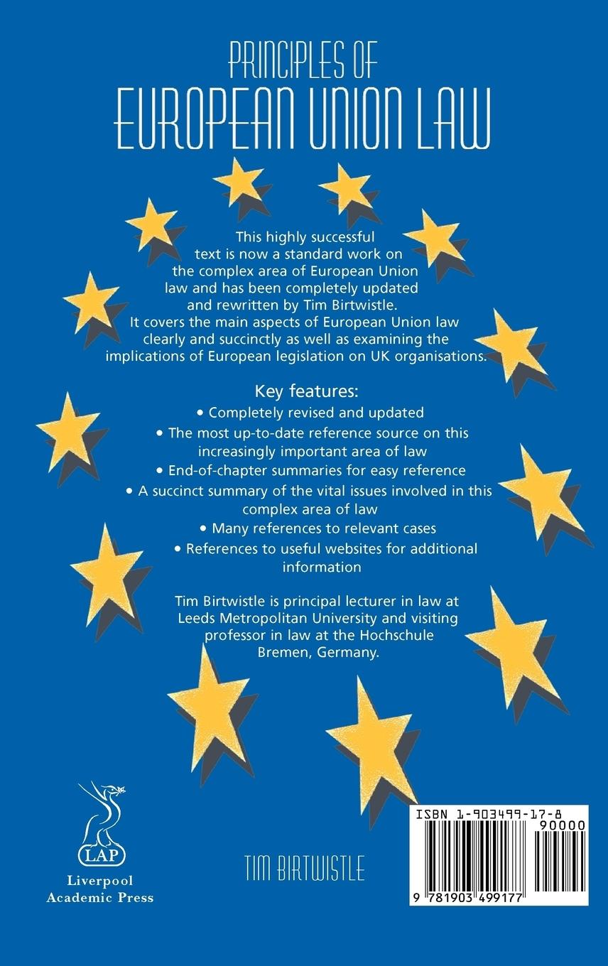 Rückseitencover Principles of European Union Law