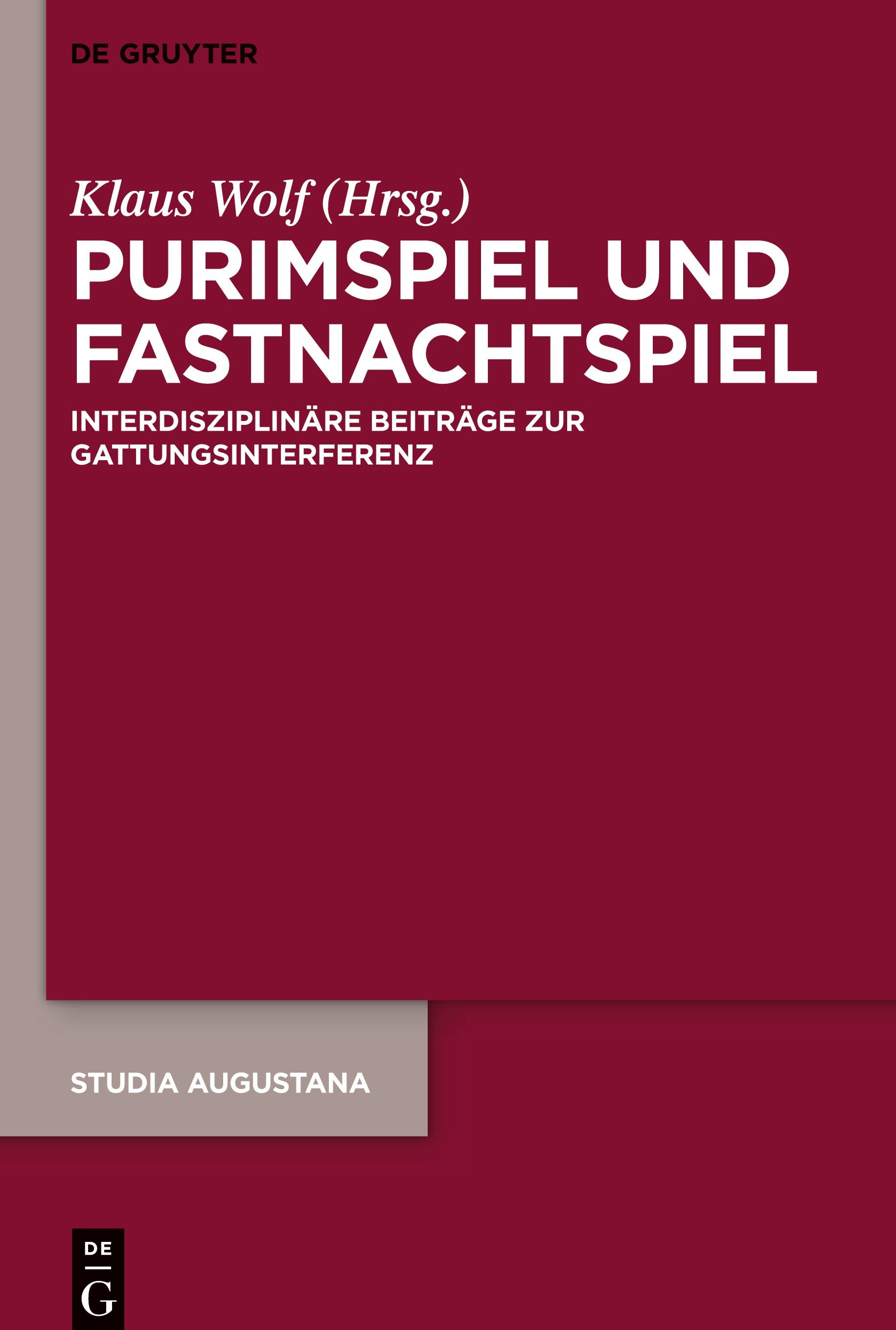 Vorderes Coverbild Purimspiel und Fastnachtspiel