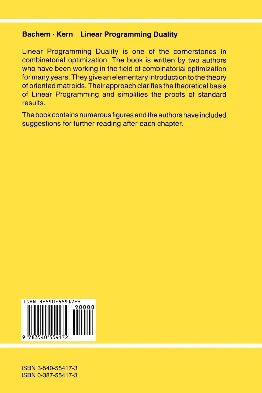 Rückseitencover Linear Programming Duality