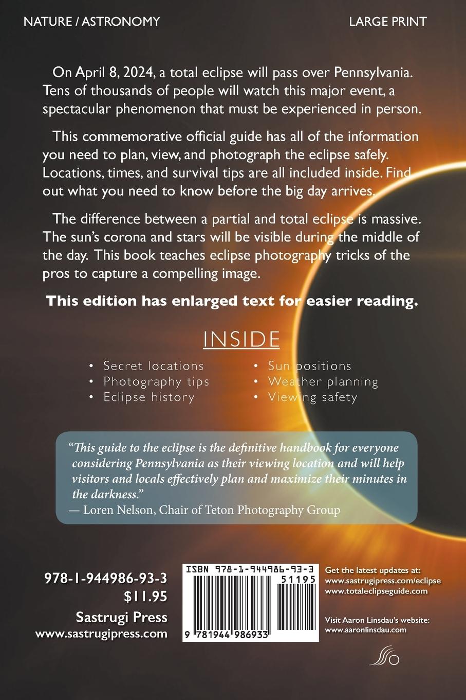 Rückseitencover Pennsylvania Total Eclipse Guide (LARGE PRINT)