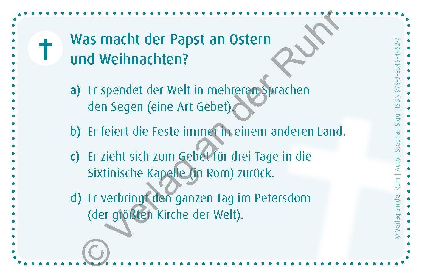 Beispielinhalt (Bild) Warum lebt der Papst in Rom?