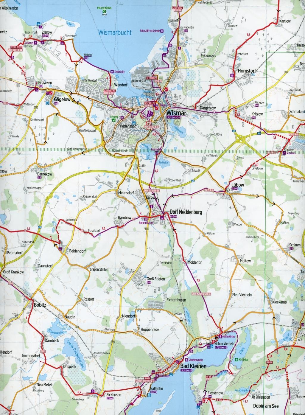 Beispielinhalt (Bild) Radkarte Lübecker Bucht, Wismar (RK-MV01)
