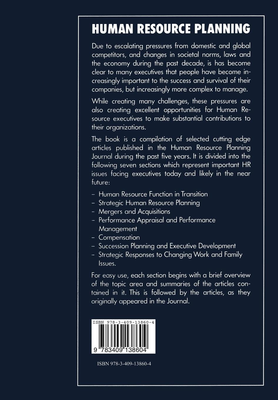 Rückseitencover Human Resource Planning