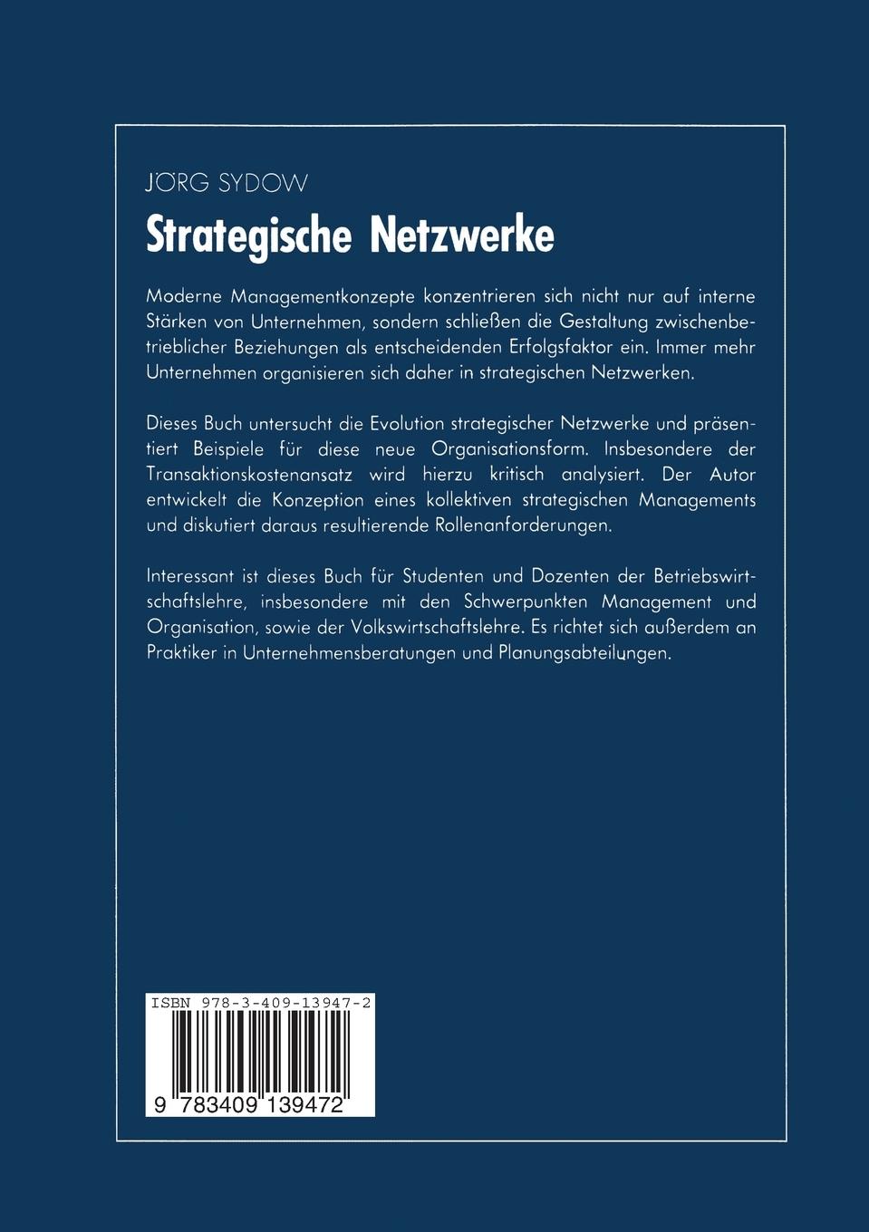 Rückseitencover Strategische Netzwerke