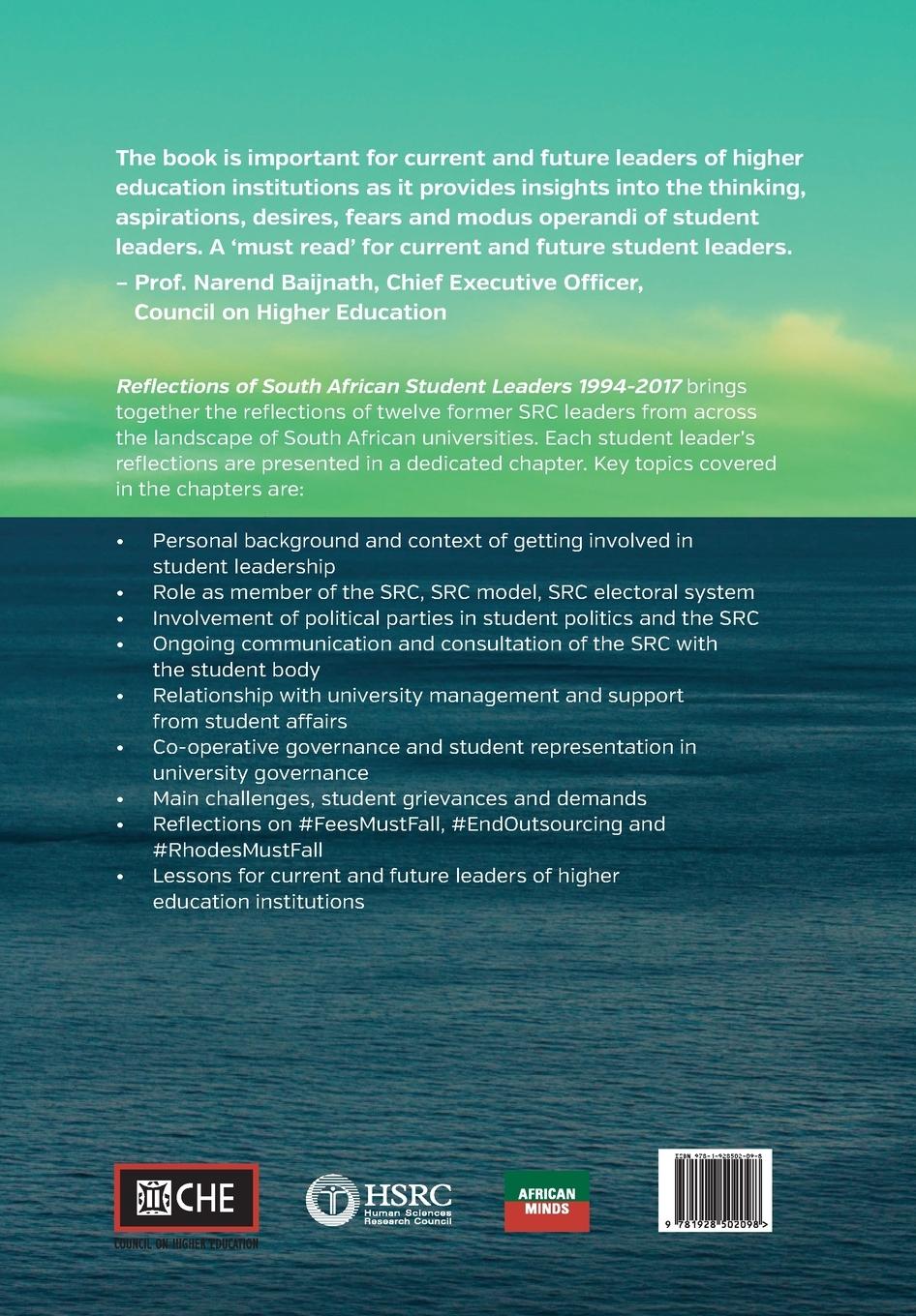 Rückseitencover Reflections of South African Student Leaders
