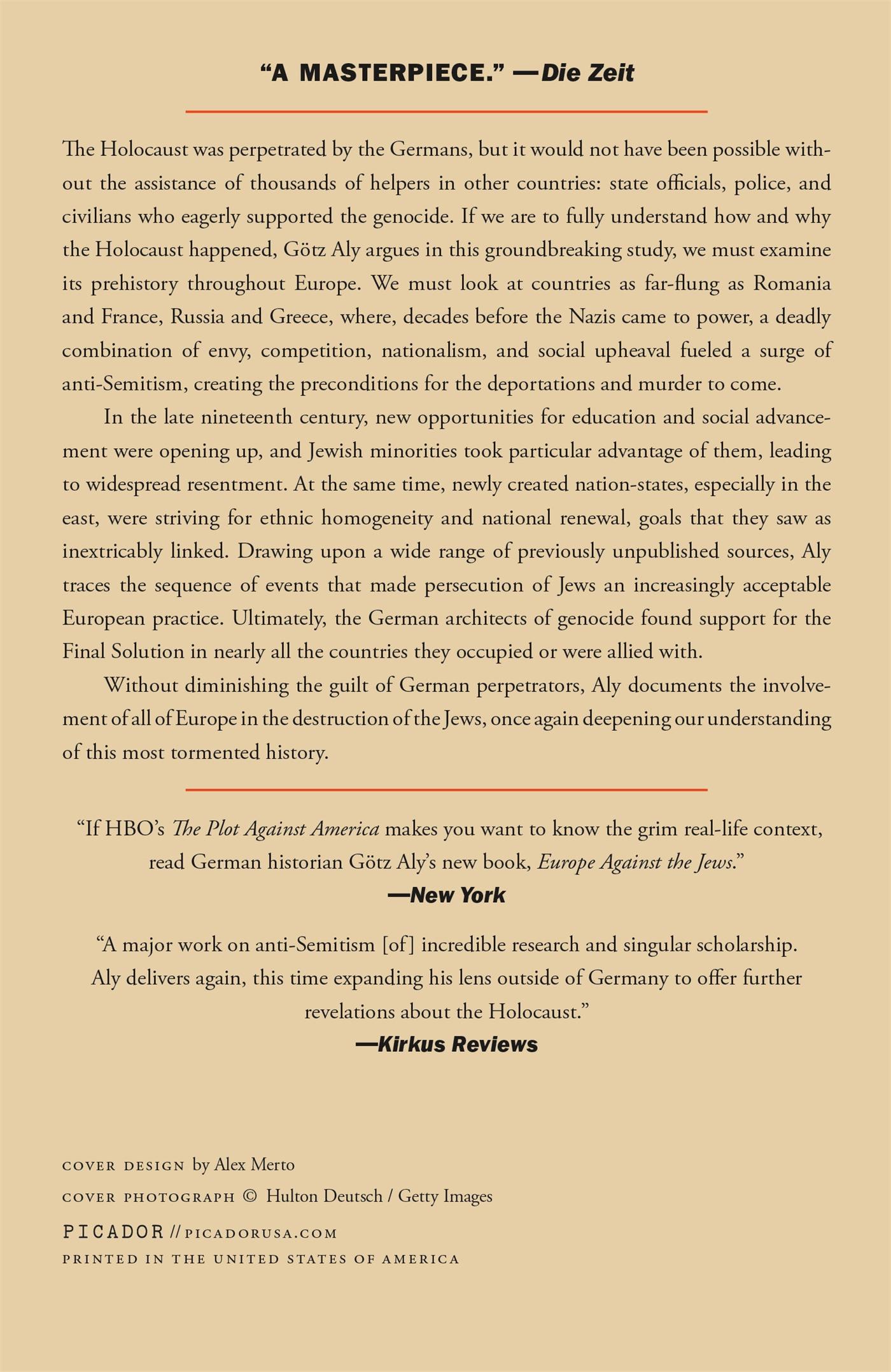 Rückseitencover Europe Against the Jews, 1880-1945