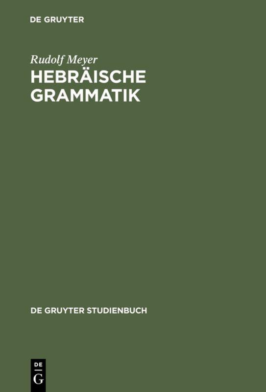 Vorderes Coverbild Hebräische Grammatik