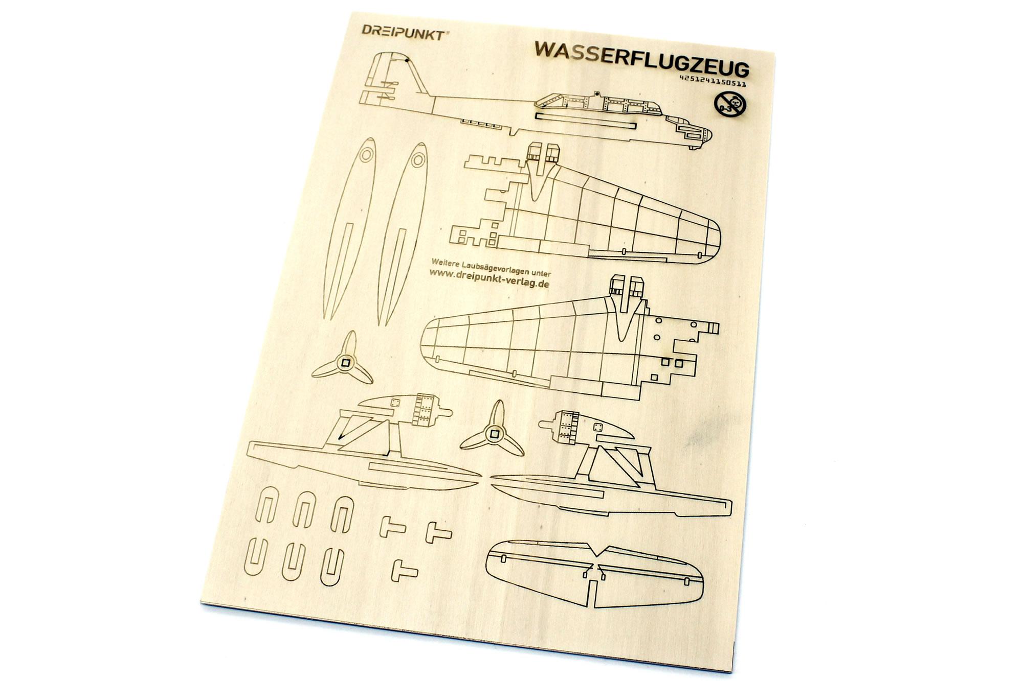 Beispielinhalt (Bild) Laubsägevorlage Wasserflugzeug