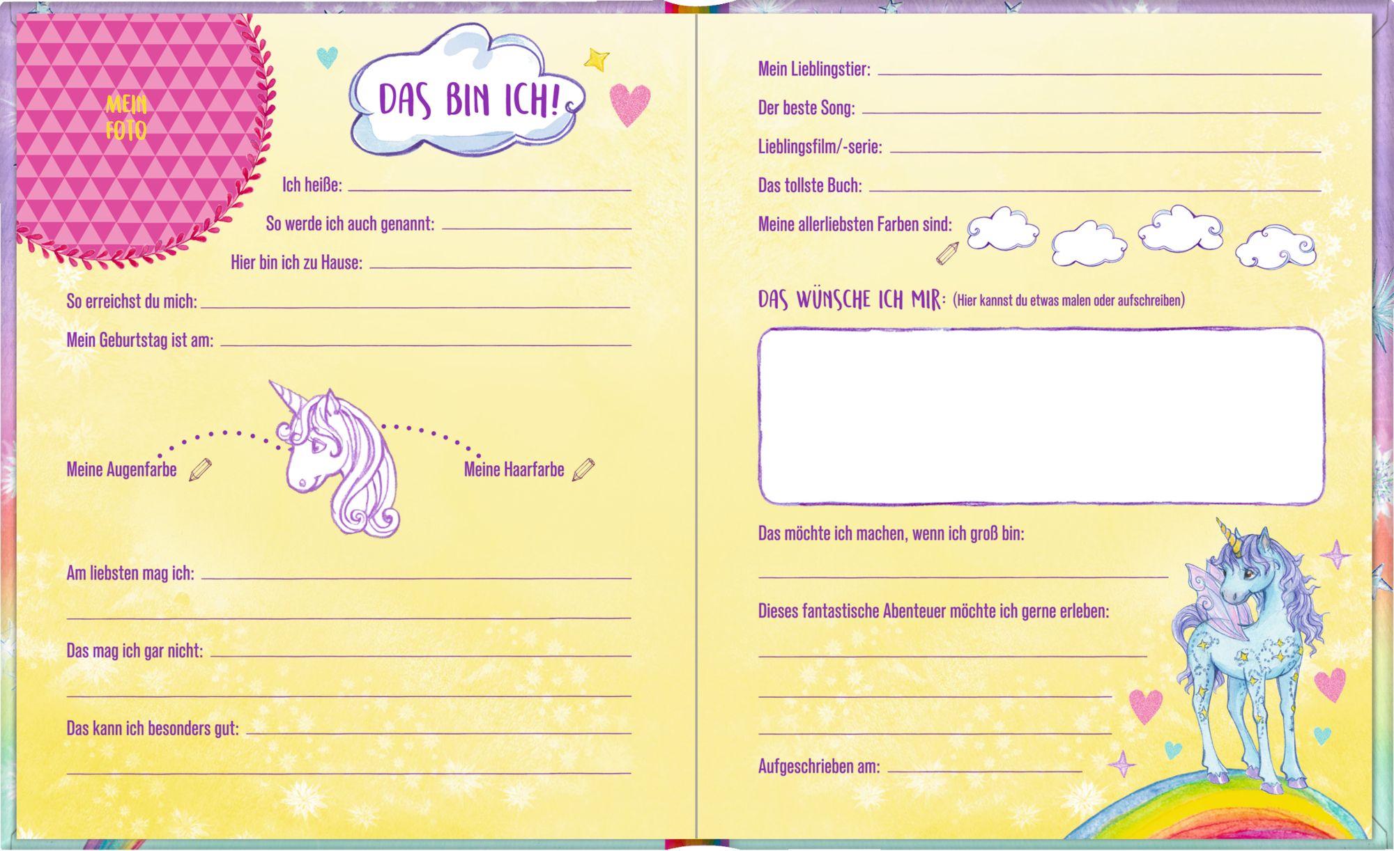 Beispielinhalt (Bild) Freundebuch - Einhorn-Paradies - Meine Freunde