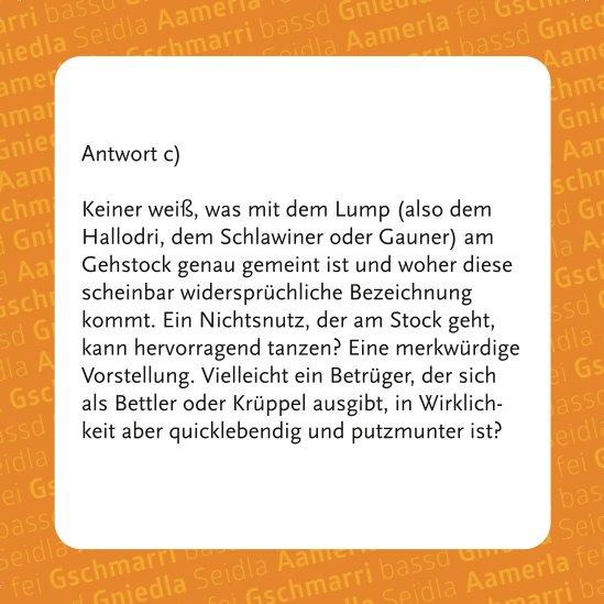 Beispielinhalt (Bild) Gräschkurs Fränkisch - Das Quiz