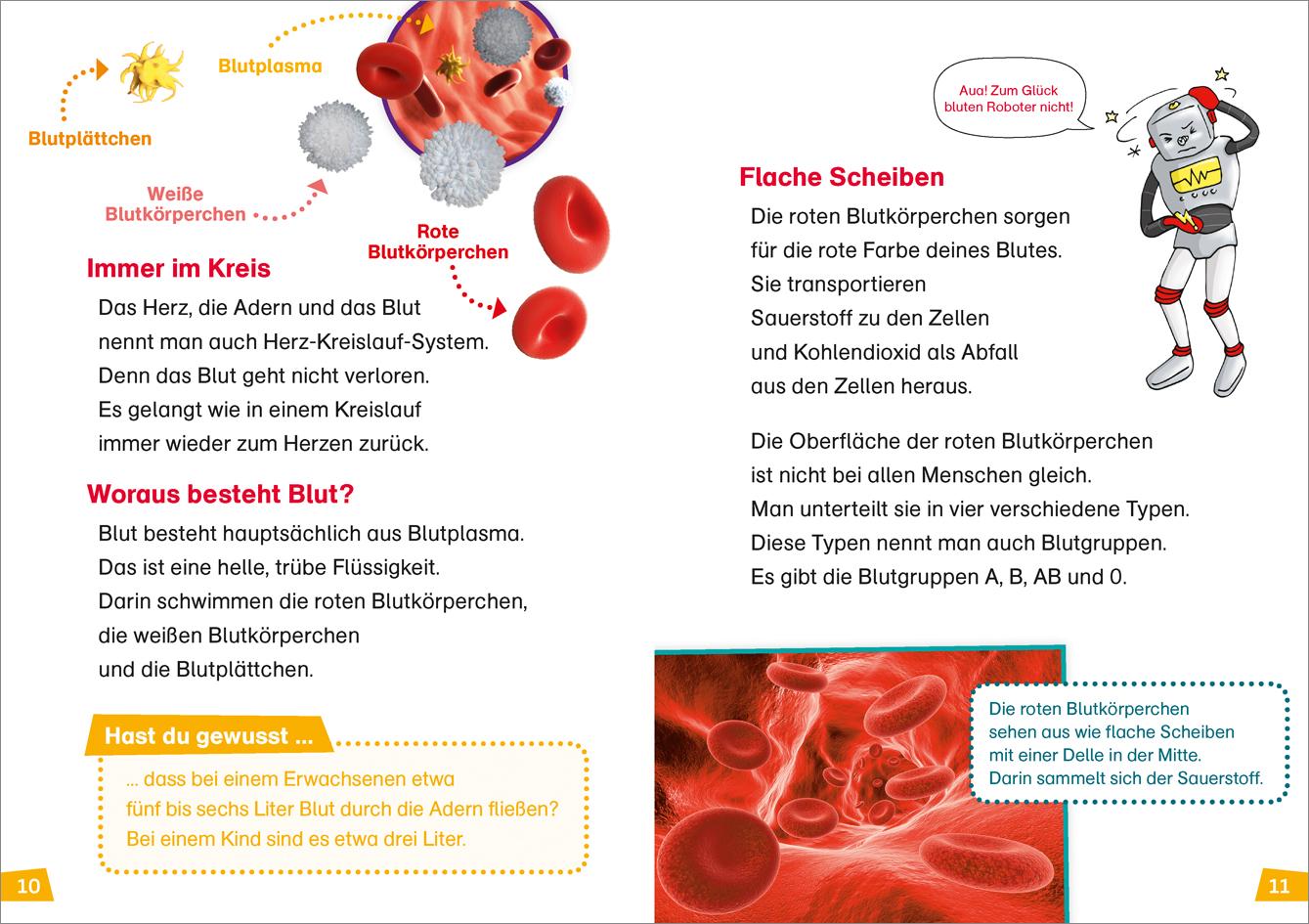 Beispielinhalt (Bild) WAS IST WAS Erstes Lesen Band 14. Unser Körper