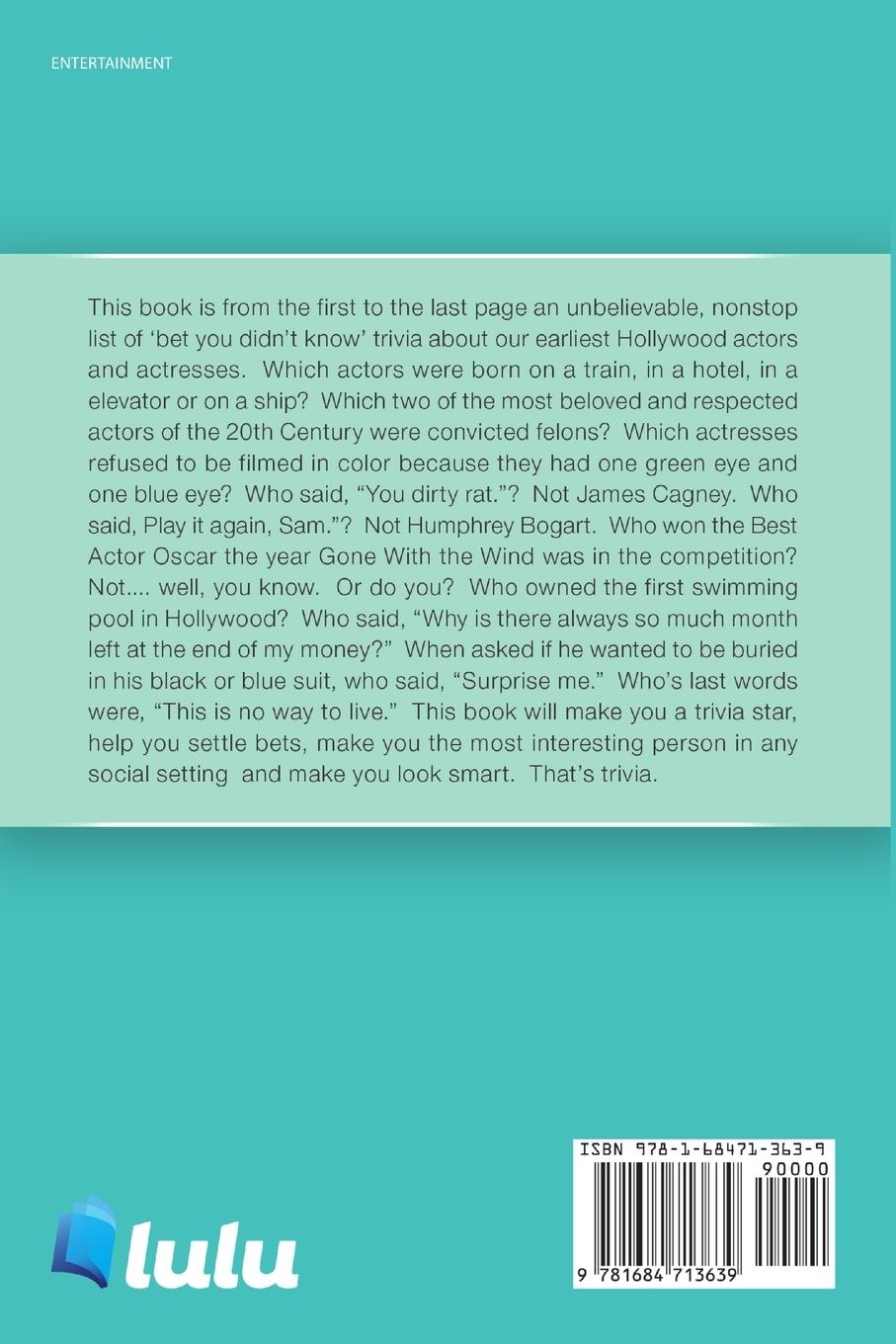 Rückseitencover The Ultimate Hollywood Actor Trivia Book