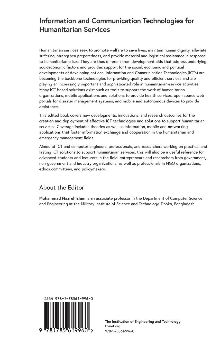 Rückseitencover Information and Communication Technologies for Humanitarian Services