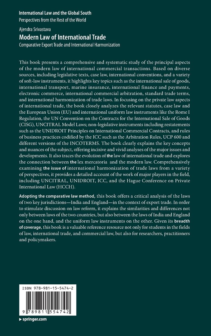 Rückseitencover Modern Law of International Trade