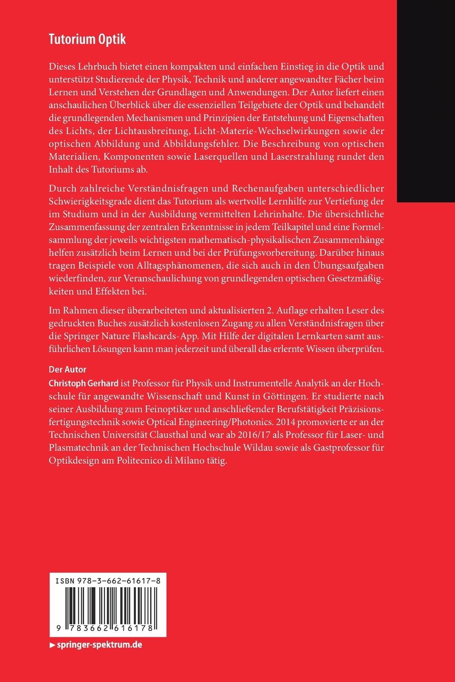 Rückseitencover Tutorium Optik