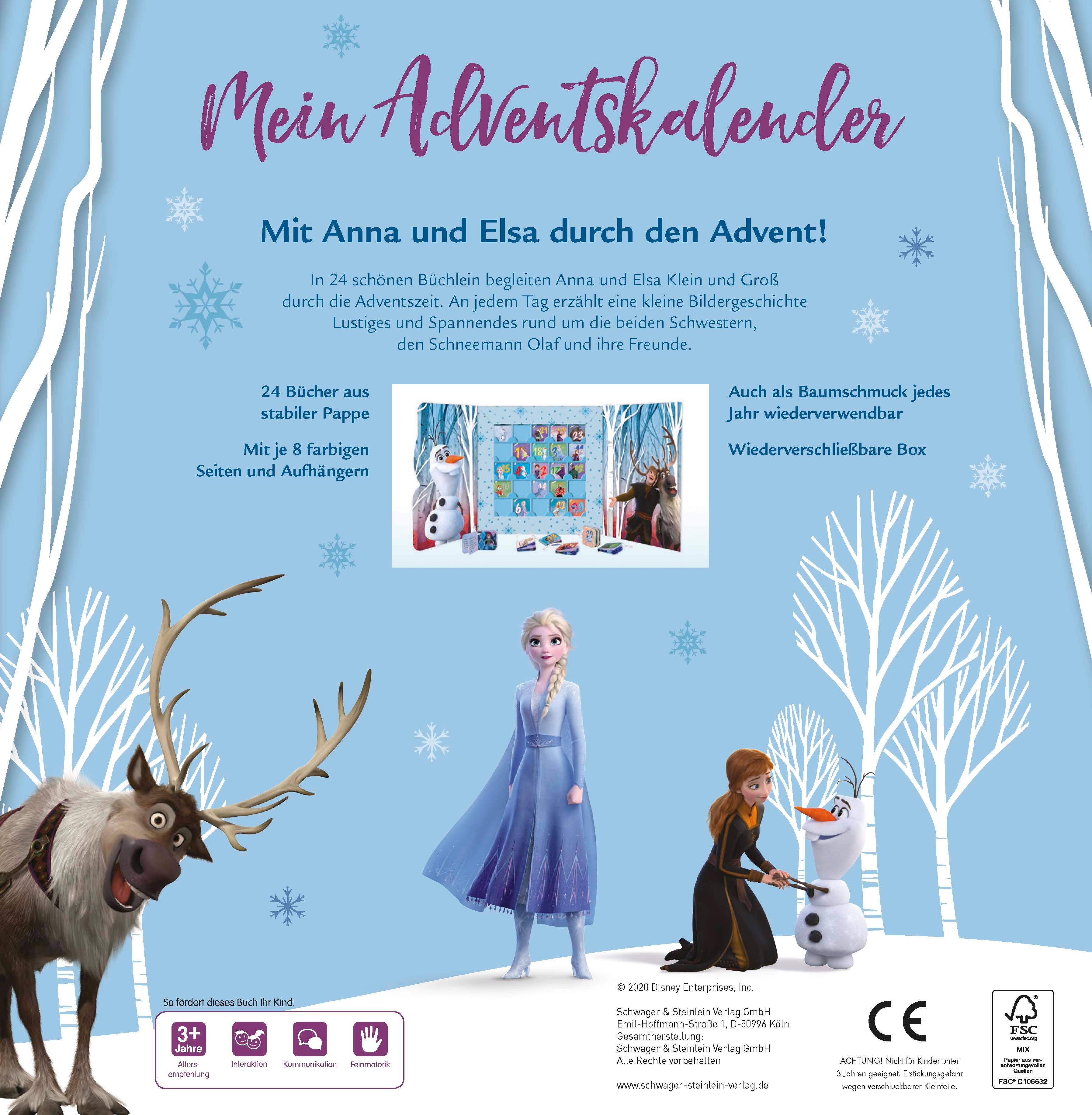 Rückseitencover Die Eiskönigin 2 Mein Adventskalender. Kalenderbox mit 24  Mini-Büchlein