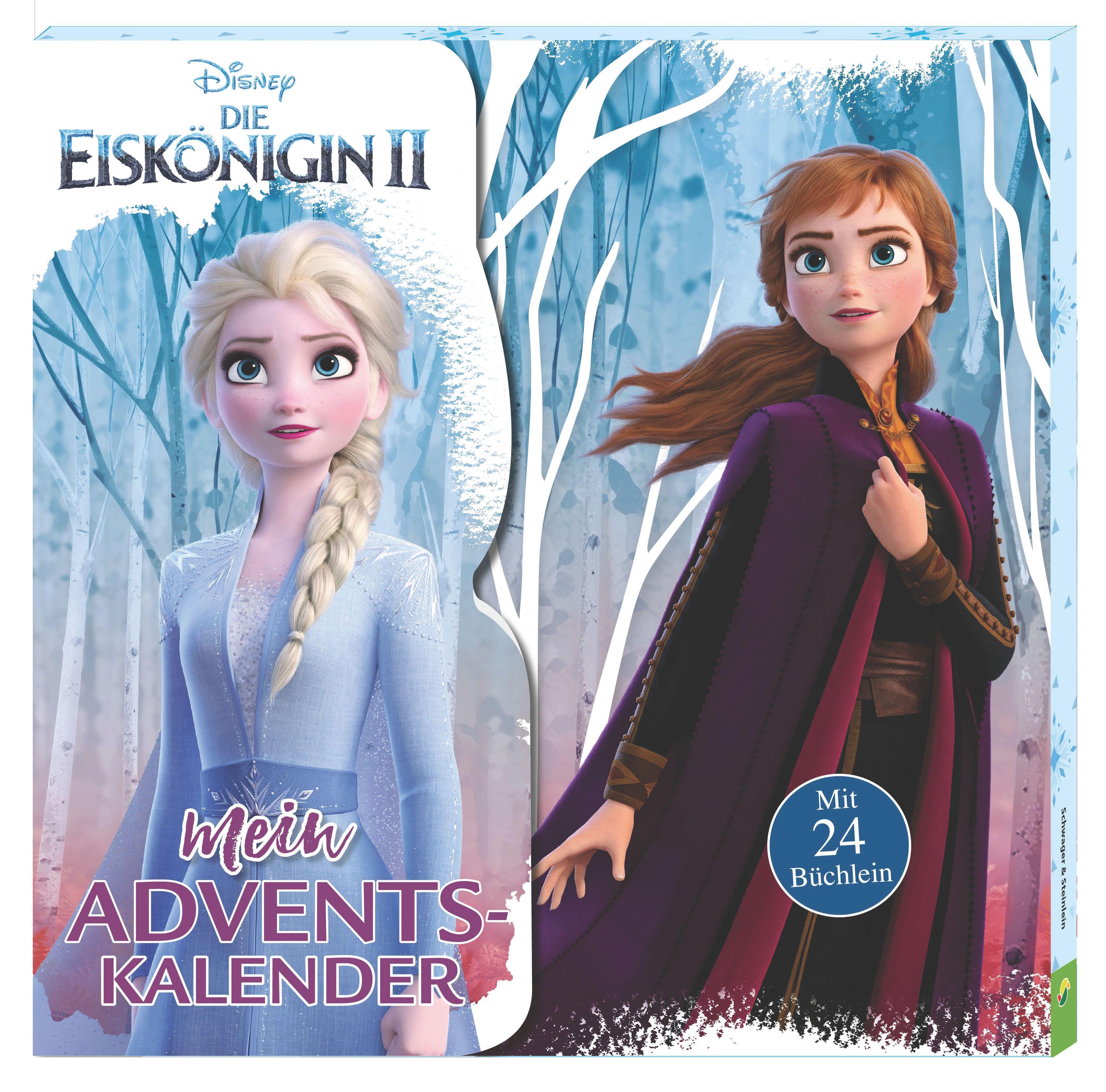 Vorderes Coverbild Die Eiskönigin 2 Mein Adventskalender. Kalenderbox mit 24  Mini-Büchlein