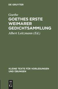 Vorderes Coverbild Goethes erste Weimarer Gedichtsammlung