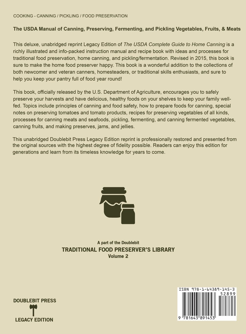 Rückseitencover The USDA Complete Guide To Home Canning (Legacy Edition)