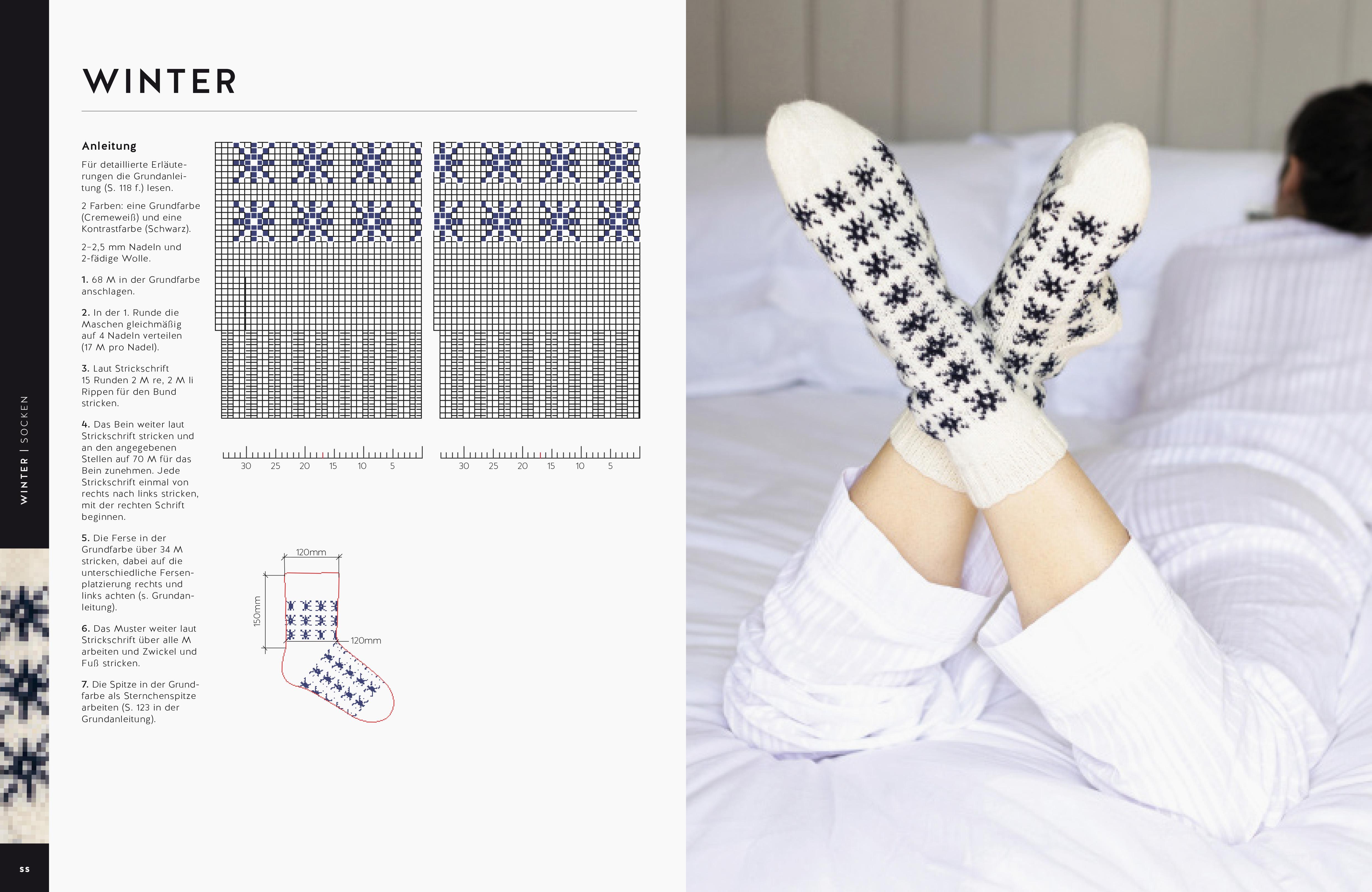 Beispielinhalt (Bild) Lettisch stricken: Socken. 50 Strickmuster für Kniestrümpfe, Socken und Stulpen.