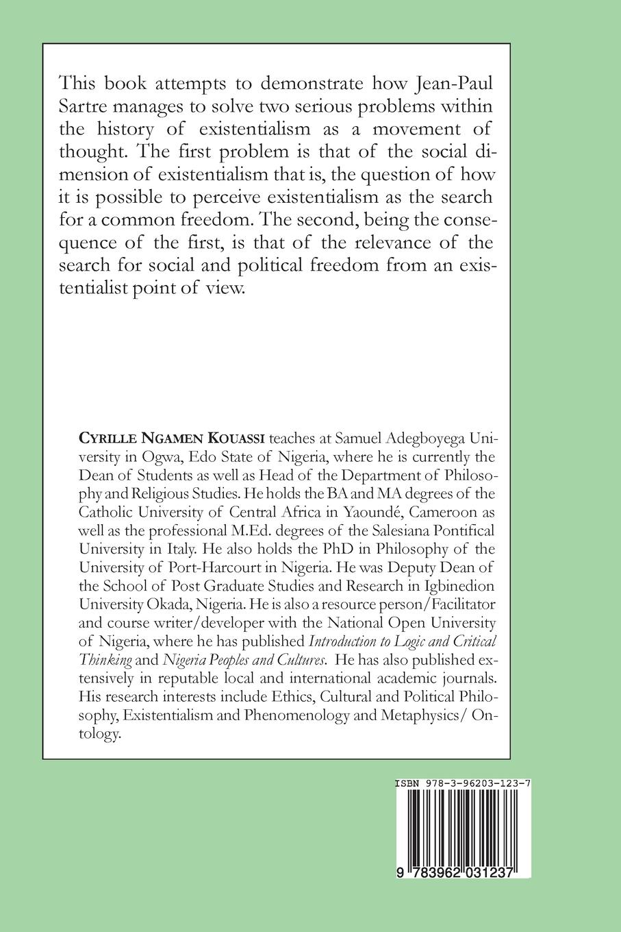 Rückseitencover The Political Existentialism of Jean-Paul Sartre: The Search for Collective Freedom