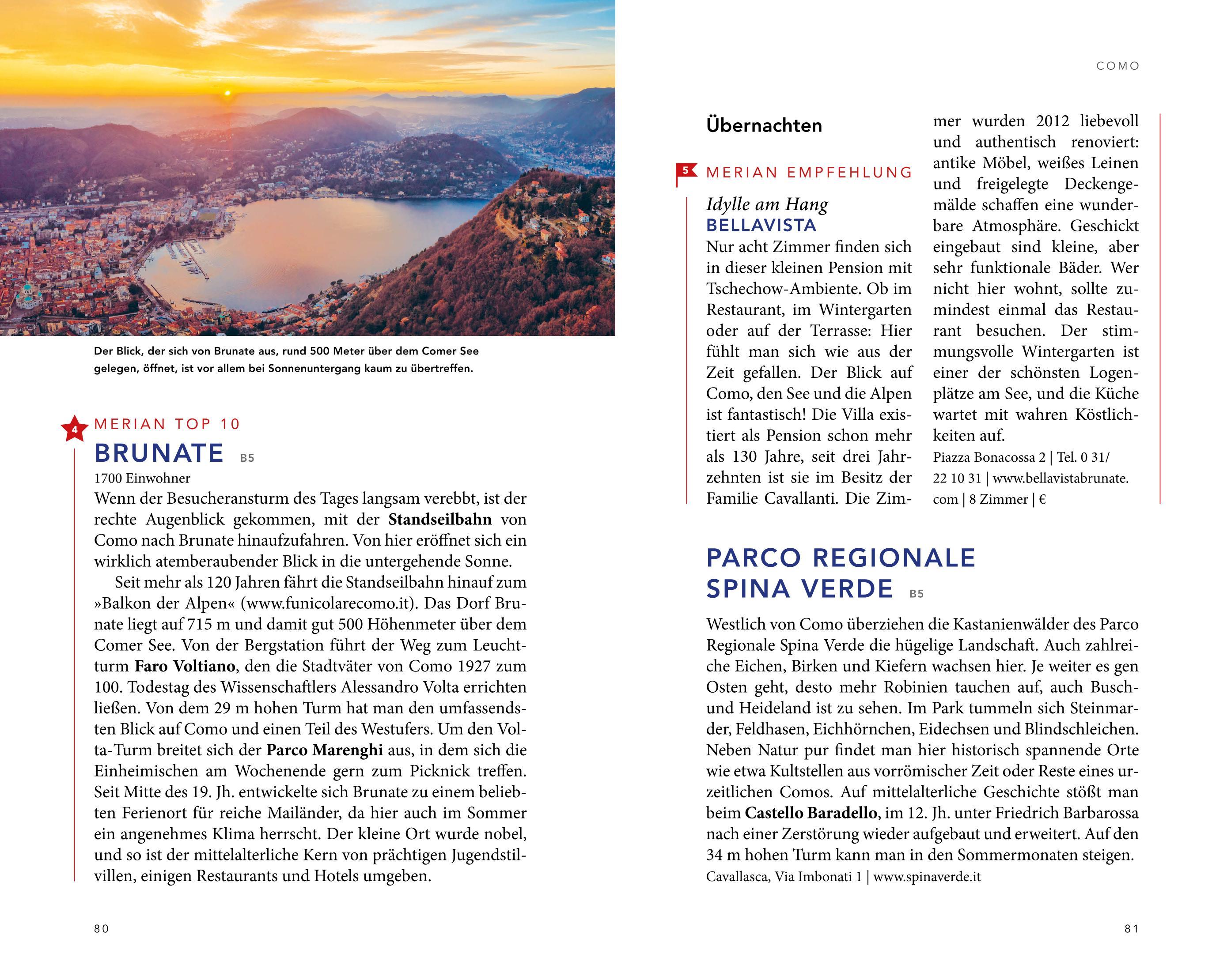 Beispielinhalt (Bild) MERIAN Reiseführer Comer See