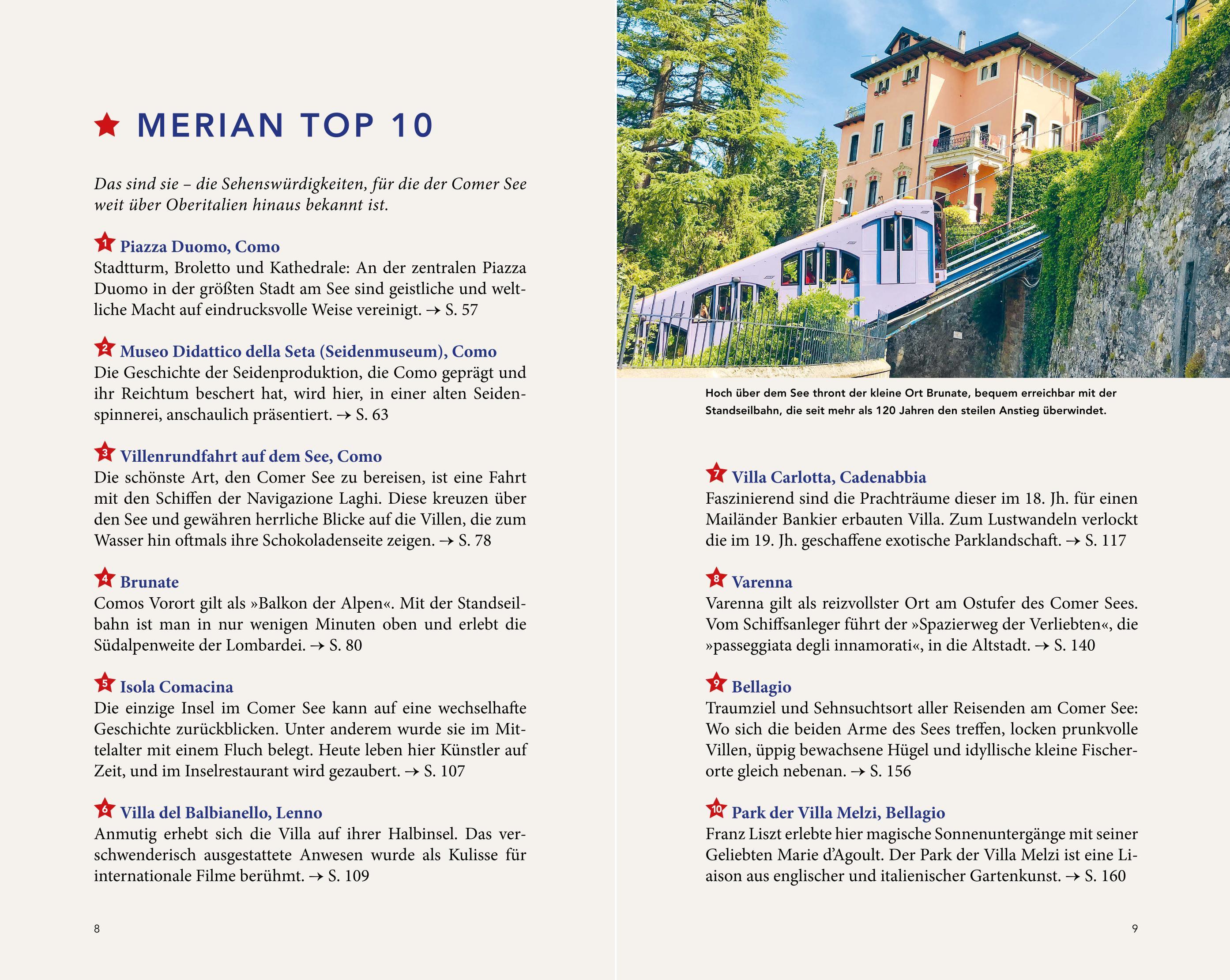 Beispielinhalt (Bild) MERIAN Reiseführer Comer See