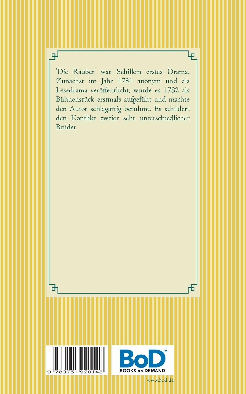 Rückseitencover Die Räuber
