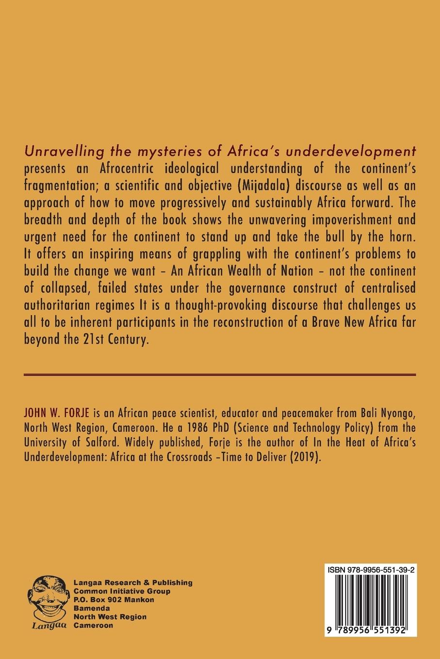 Rückseitencover Unravelling the Mysteries of Africa's Underdevelopment