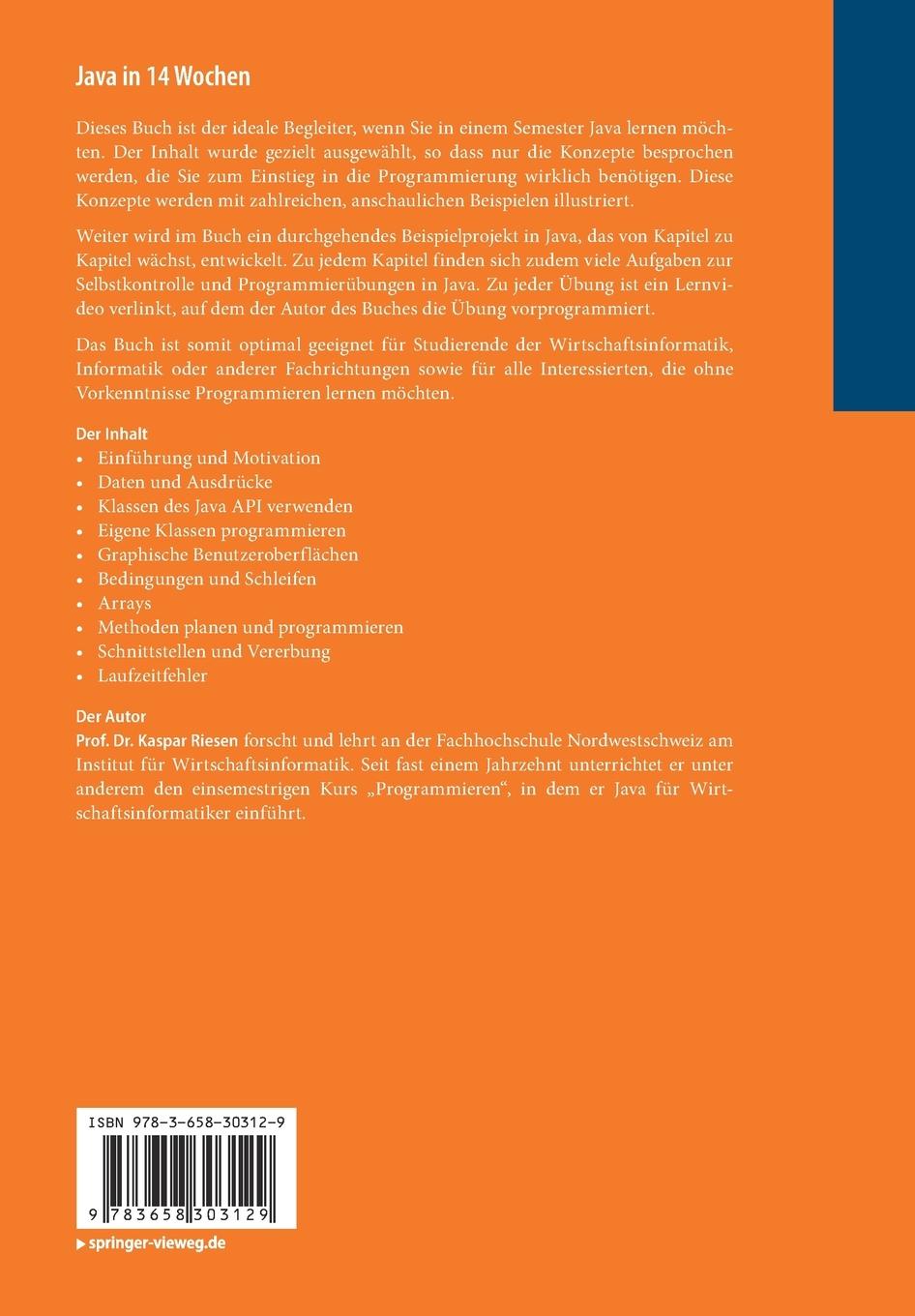 Rückseitencover Java in 14 Wochen