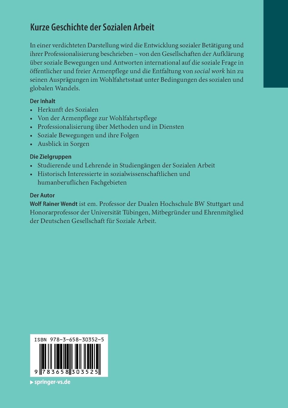 Rückseitencover Kurze Geschichte der Sozialen Arbeit