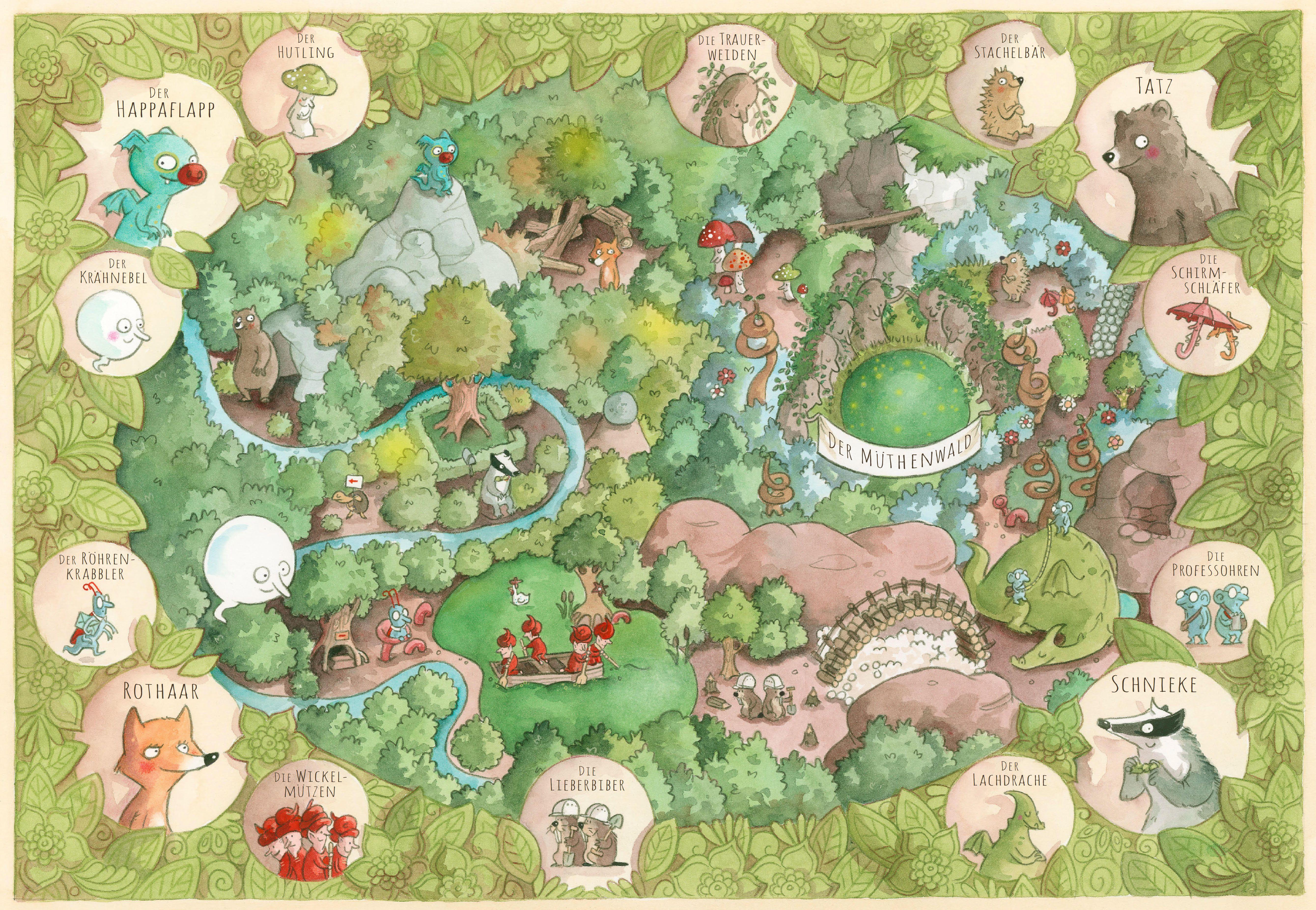 Beispielinhalt (Bild) Der Happaflapp reist in den Müthenwald