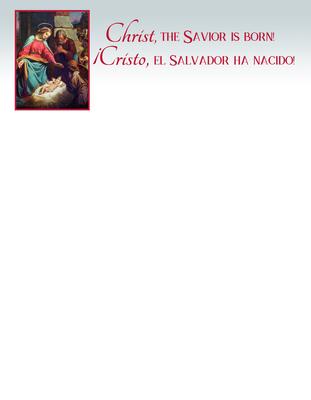 Vorderes Coverbild Letterhead - Christmas - Bilingual - Christ, the Savior Is Born! - ¡cristo, El Salvador Ha Nacido! No Scripture