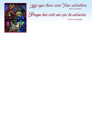Vorderes Coverbild Letterhead - Christmas - Bilingual - Nativity: My Eyes Have Seen Your Salvation. No Scripture