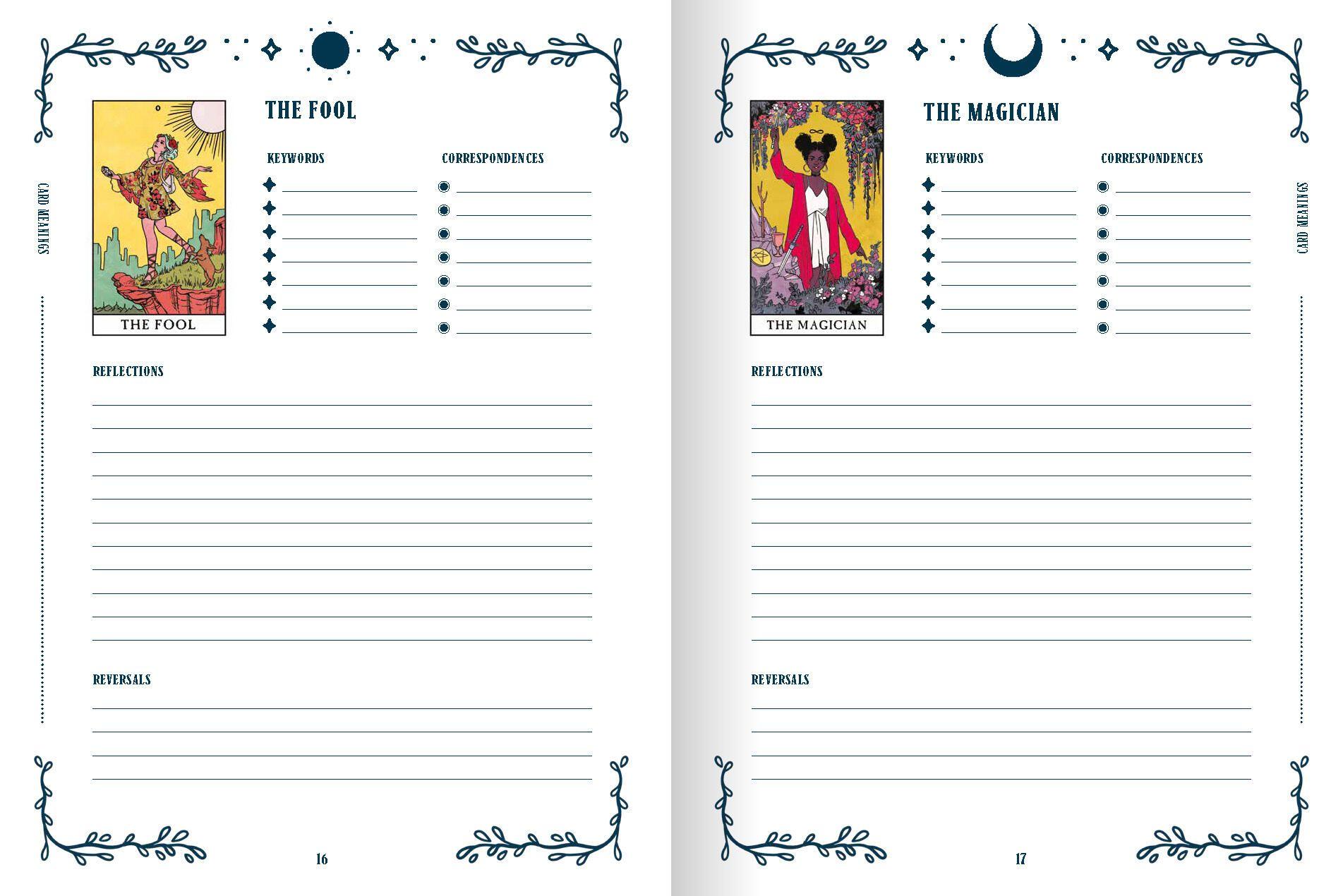 Beispielinhalt (Bild) The Modern Witch Tarot Journal