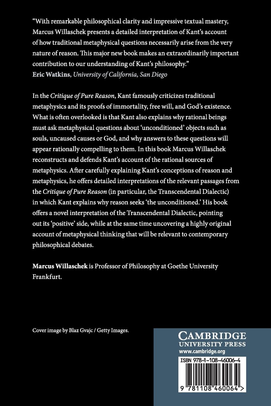 Rückseitencover Kant on the Sources of Metaphysics