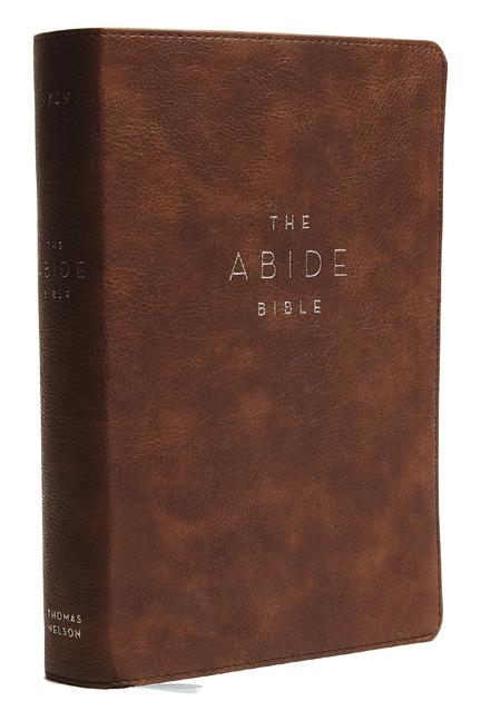 Vorderes Coverbild NKJV, Abide Bible, Leathersoft, Brown, Red Letter Edition, Comfort Print