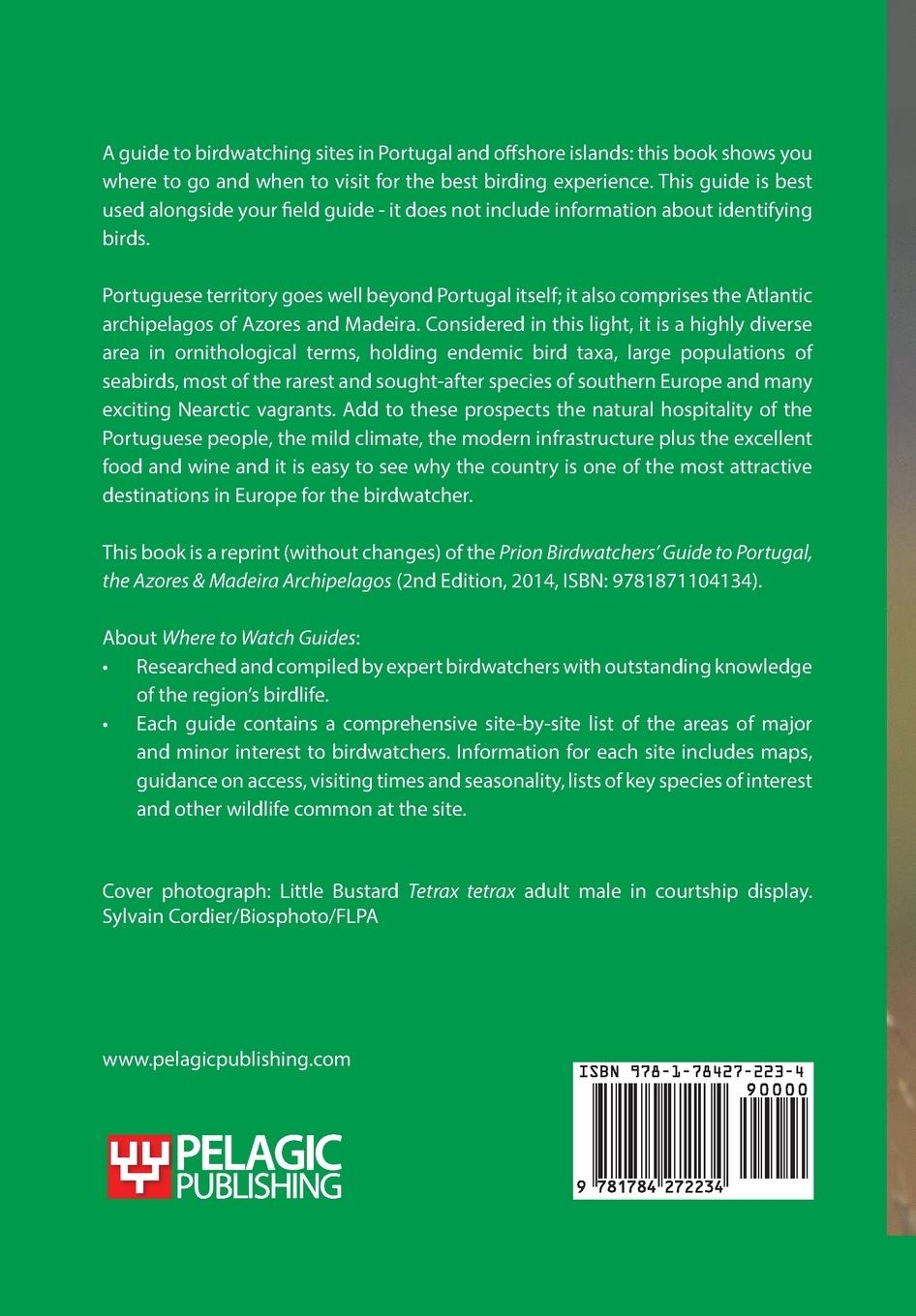 Rückseitencover Where to Watch Birds in Portugal, the Azores & Madeira Archipelagos