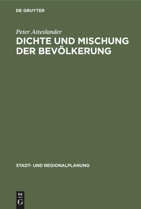 Vorderes Coverbild Dichte und Mischung der Bevölkerung