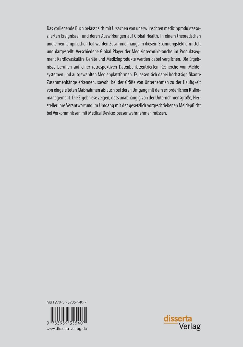 Rückseitencover Medical Device Hazards und ihre Einflüsse auf Global Health