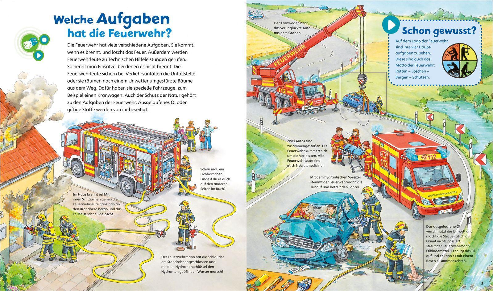Beispielinhalt (Bild) BOOKii® WAS IST WAS Junior Im Einsatz mit der Feuerwehr!