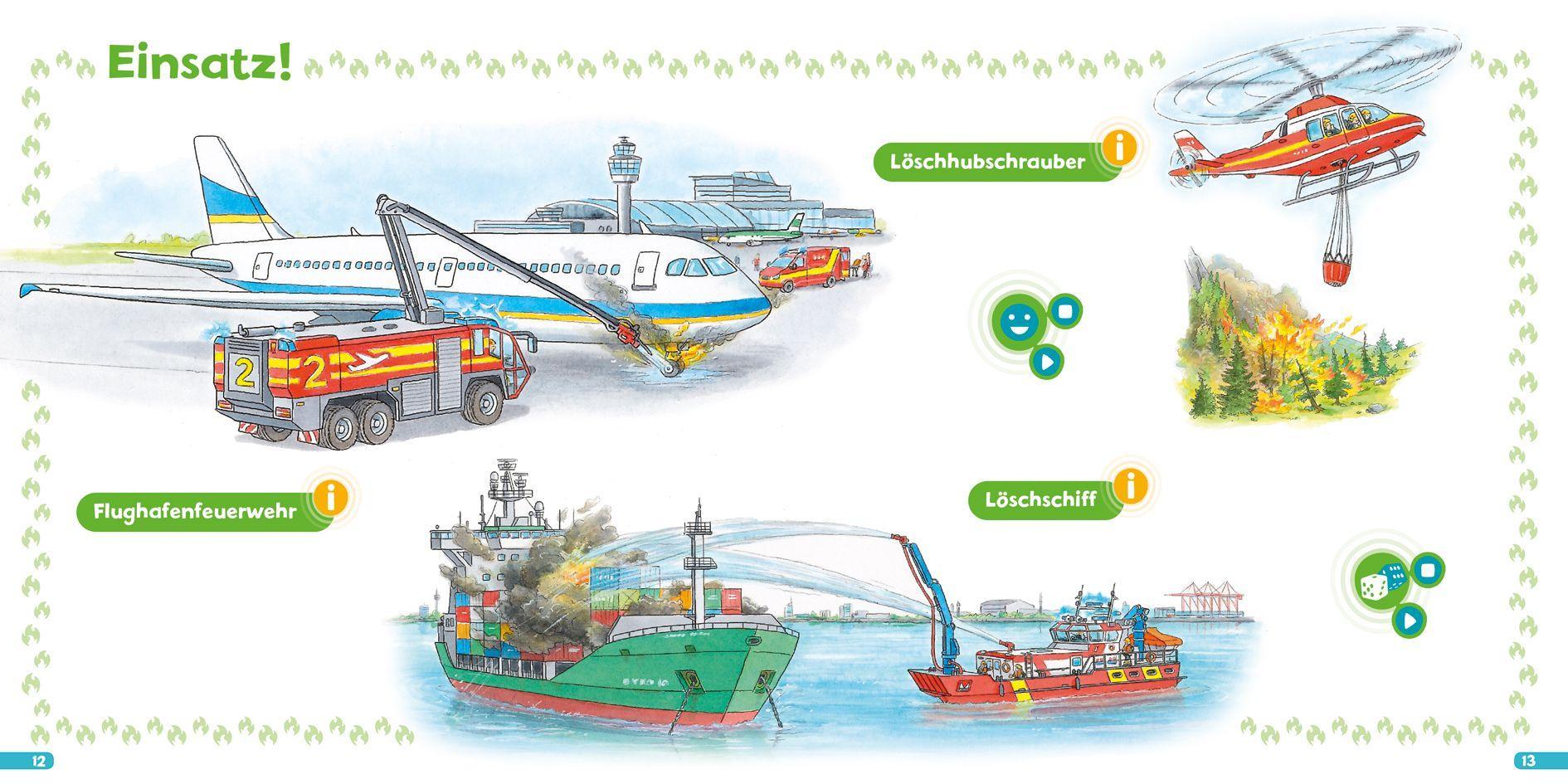 Beispielinhalt (Bild) BOOKii® Hören und Staunen Mini Feuerwehr