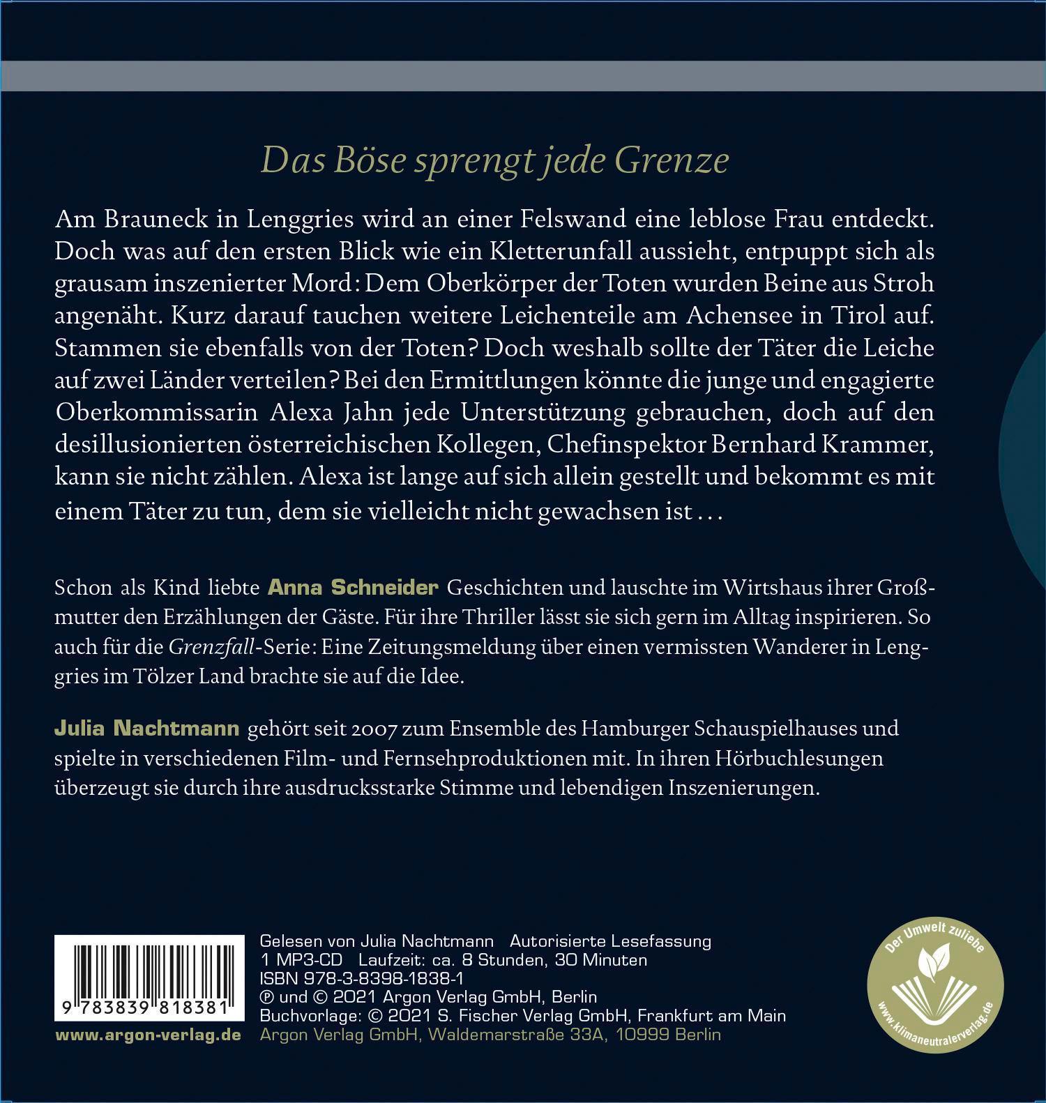 Rückseitencover Grenzfall - Der Tod in ihren Augen