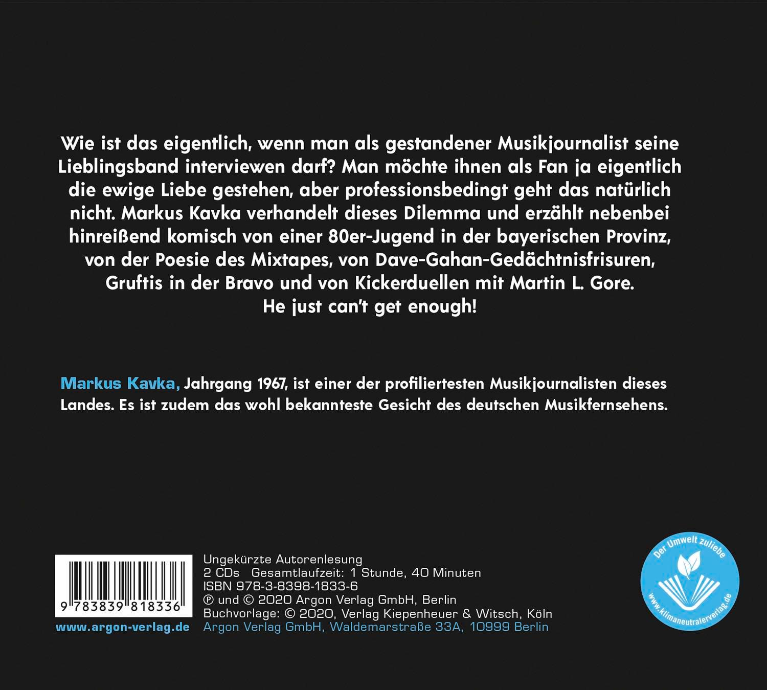 Rückseitencover Markus Kavka über Depeche Mode