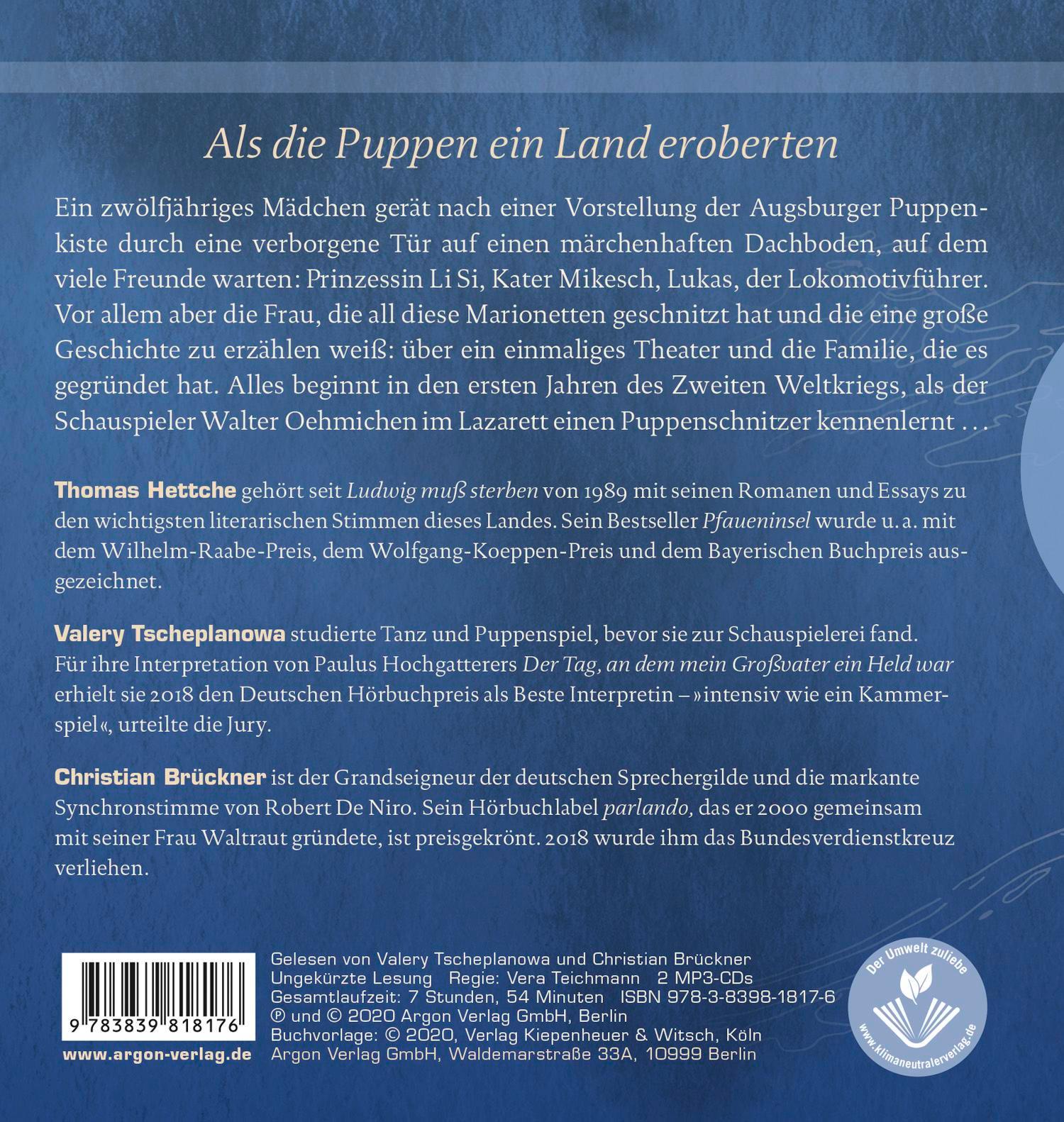 Rückseitencover Herzfaden. Roman der Augsburger Puppenkiste