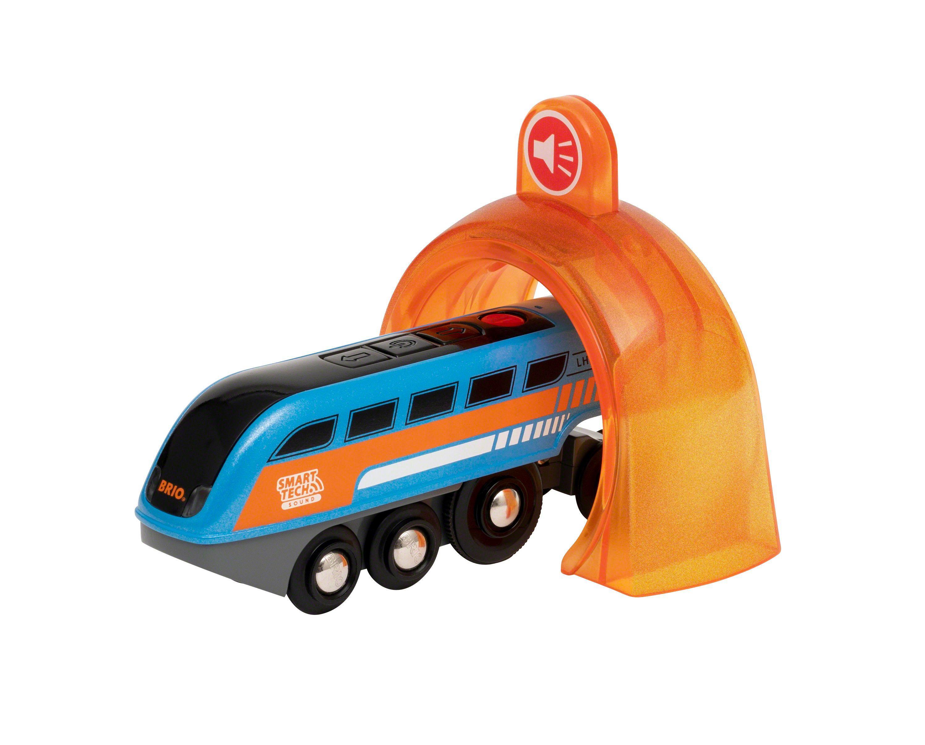 Vorderes Coverbild BRIO World 33971 Smart Tech Sound Lok mit Aufnahmefunktion - Elektrischer Zug mit Tunnel - Interaktives Spielzeug empfohlen ab 3 Jahren