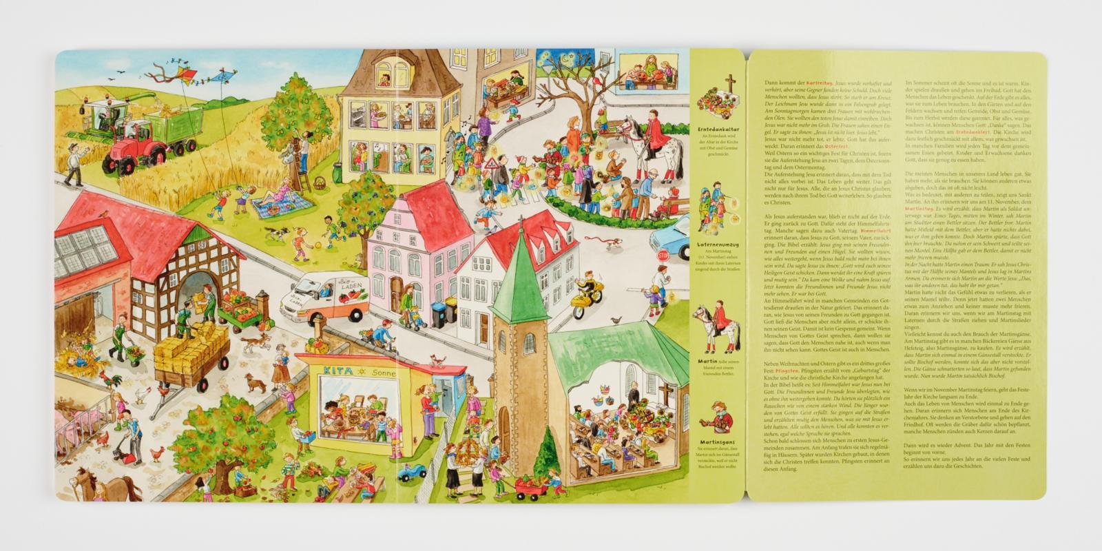 Beispielinhalt (Bild) Dein kleiner Begleiter: Das große Wimmelbuch der Feste