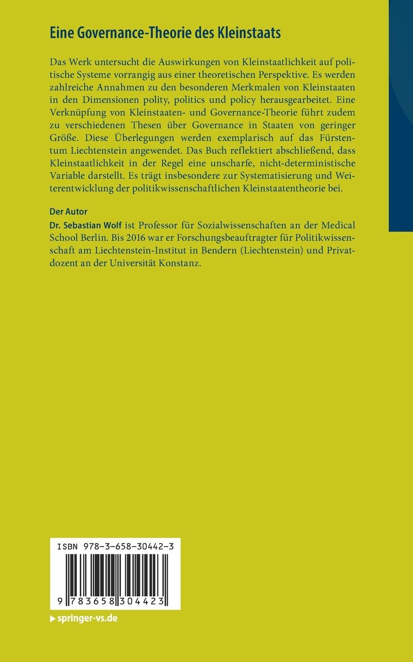 Rückseitencover Eine Governance-Theorie des Kleinstaats