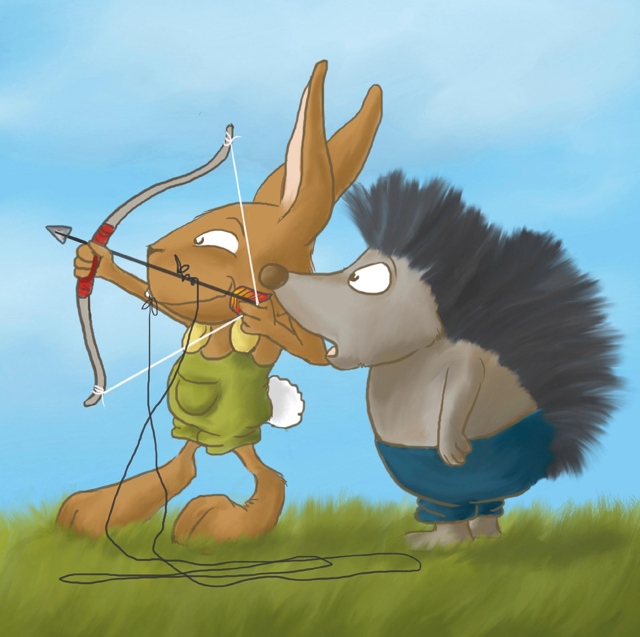 Beispielinhalt (Bild) Wie Hase und Igel den Wackelzahn ziehen