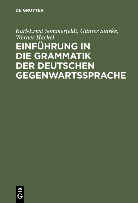 Vorderes Coverbild Einführung in die Grammatik der deutschen Gegenwartssprache